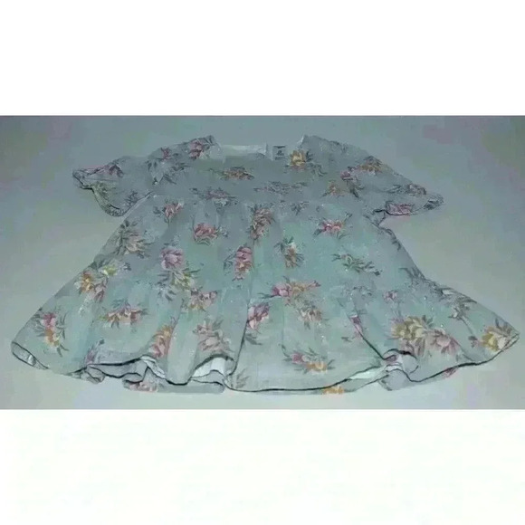 Oshkosh Floral Metallic Thread Ruffled Layered Boho Girls Toddlers Dress Size 2T - Picture 6 of 16